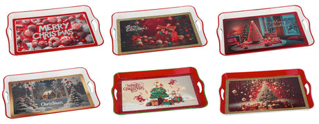 regalo italiano regalo italiano vassoio rettangolare natale plastica 53 x 35 cm h 5 cm ass multicolor 1 pz ean 8057586115156