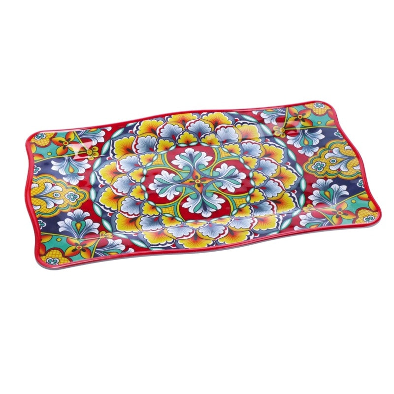 regalo italiano regalo italiano vassoio rettangolare rian in melamina 48 x 28 cm h 2 cm rosso blu ean 8057586160651