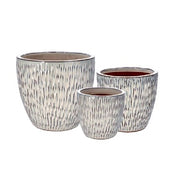 Ad Trend Lot de 3 Cachepots Céramique Crème H 23–29-35 cm