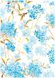 Rouleau de papier cadeau satiné Saul Sadoch H 70 cm L 25 m Fleurs bleu clair