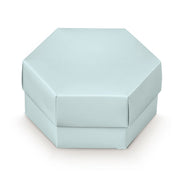 Boîte hexagonale Scotton avec séparateur 110 x 60 mm en lin bleu, 10 pièces