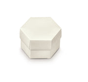 Boîte hexagonale Scotton avec séparateur 80 x 55 mm, blanche, 10 pièces