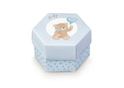 Boîte hexagonale Scotton Little Bear 80 x 55 mm, bleu, 10 pièces