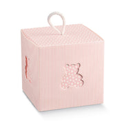 Boîte à ours en peluche Scotton avec cordon 100 x 100 x 100 mm Rose 10 pièces