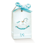 Étiquettes de boîte Scotton 55 x 35 x 100 mm, motif cheval bleu, 10 pièces