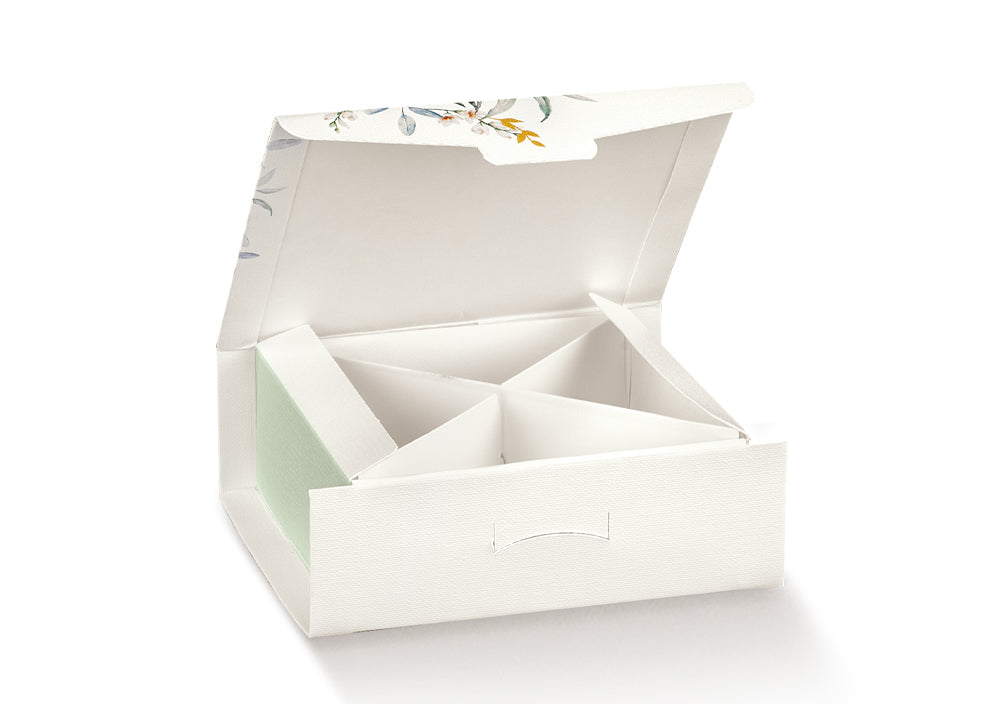 scotton scotton gift scatola portaconfetti 100 x 100 x 40 mm con divisorio botanica 10 pz ean 8007402700707