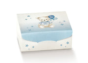 Coffret cadeau Scotton pour confettis 70 x 70 x 30 mm, motif ourson bleu, 10 pièces
