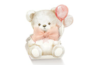 Boîte à confettis Scotton 60 x 45 x 110 mm, ballons ours en peluche rose bébé, 10 pièces 