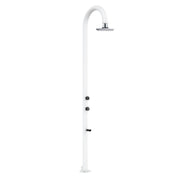 Douche en aluminium Sined Luna Alu Blanc avec écran LCD et double raccordement d'eau, pommeau de douche blanc avec écran LCD Iswitch