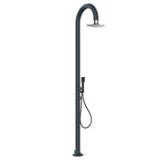 SINED Luna Alu d Gris Douche à LED en Aluminium Double Raccordement d'Eau Pommeau de Douche Iswitch Led Gris