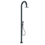 Douche d'extérieur à capteur SINED Luna Alu d Gris avec double connexion Pommeau de douche rond à capteur Gris