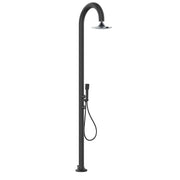 Douche d'extérieur à capteur SINED Luna Alu d Black avec double fixation, pommeau de douche rond à capteur, noir