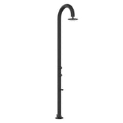 Douche en aluminium noir SINED Luna Alu, pommeau de douche à double raccordement d'eau, interrupteur et thermomètre, noir