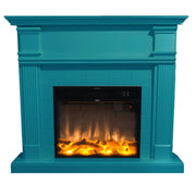 Cheminée de sol SINED MPC Caldera avec cadre et brûleur électrique 1500 W Turquoise
