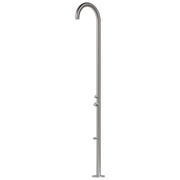 Douche d'extérieur SINED Olbia en acier 316L, pommeau et lave-pieds, h 2439 cm, acier inoxydable mat