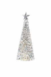 Lampe de Noël décorative Sompex Glamour H 28 cm Argent
