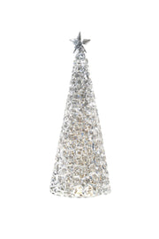 Lampe de Noël décorative Sompex Glamour H 33 cm Argent