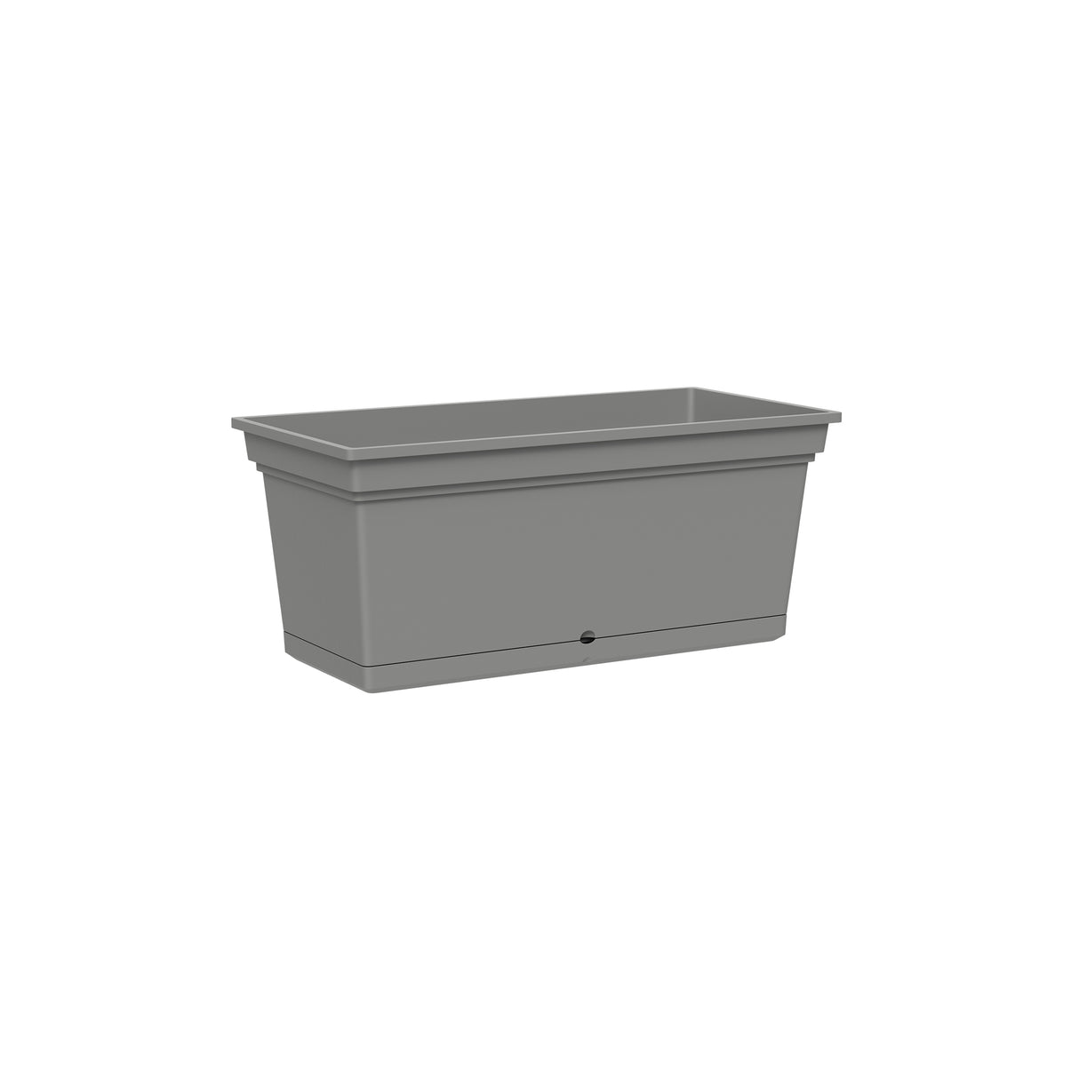 Fioriera rettangolare in resina UV, -30°÷+60°C. TeraPlast Aqua 98 Grigio Nebbia, 98×47×43,5 cm, riciclabile. ean-8051560027626