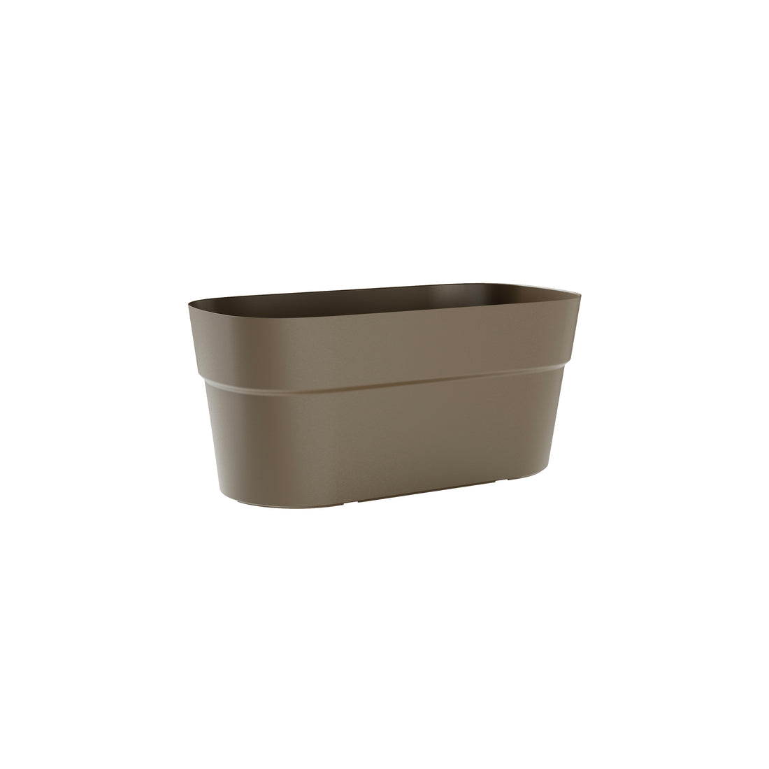 Fioriera rettangolare da esterno in plastica riciclata 100%, 78×38×H35 cm, colore Sand. Tortora. TeraPlast Sirio 78, −30°/+60°C. ean 8051560258877