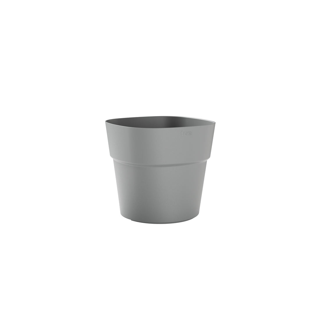 Vaso quadrato da esterno in plastica riciclata 100%, 38×38×H35 cm, colore Fog Grey grigio chiaro. TeraPlast Andromeda 38, −30°/+60°C, compensa CO₂. ean-8051560259010