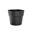 Vaso da esterno in plastica riciclata 100%, Ø58×H47 cm, colore Antracite. Resistente da −30° a +60°C, riciclabile. 