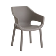 Toomax Chaise Luna Gris Tourterelle en Plastique d'Extérieur – Empilable et Résistante aux Rayons UV