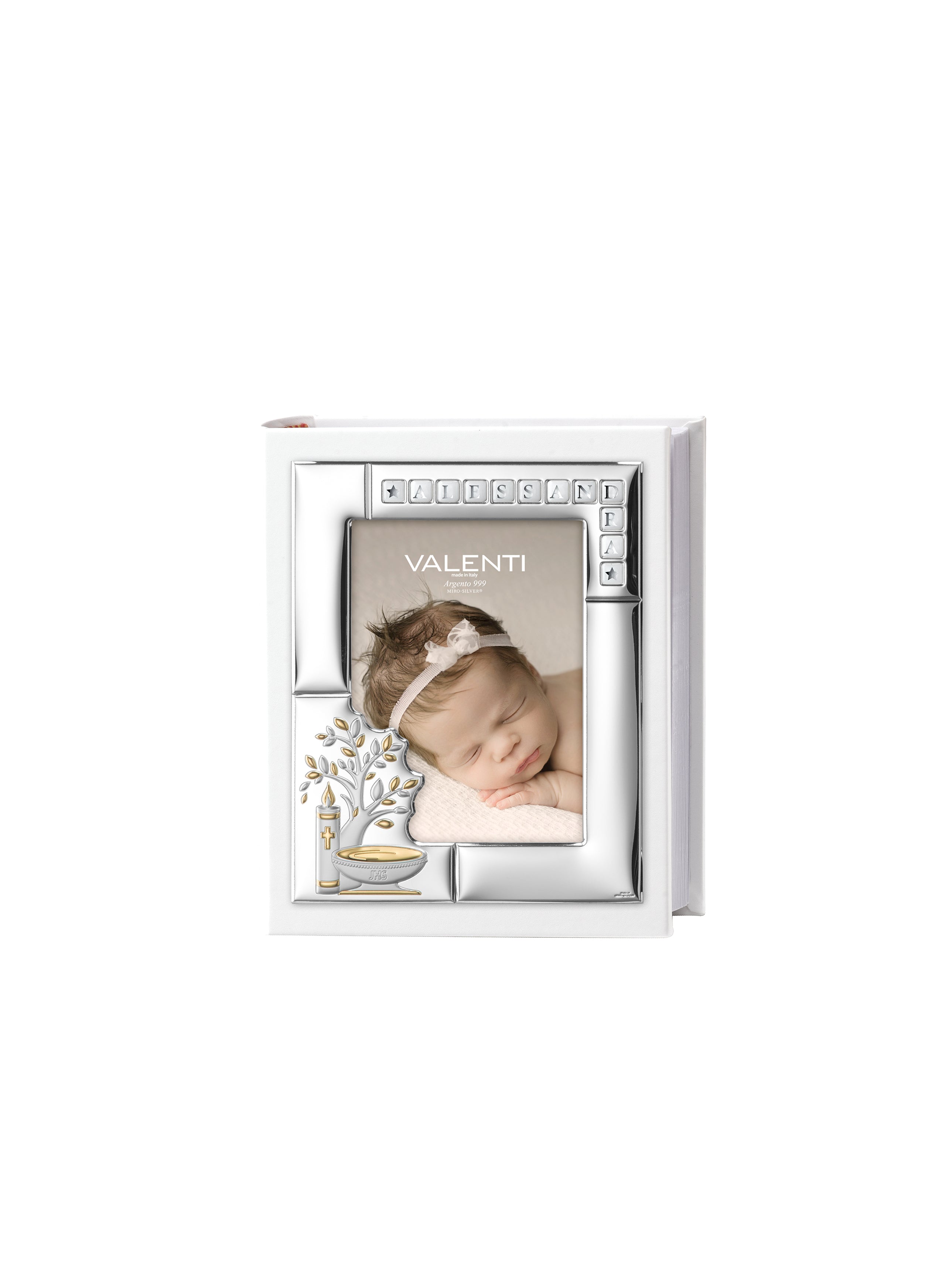 immagine-1-valenti-album-portafoto-battesimo-25-x-30-cm-argento-letterine-in-pelle-bianco-ean-8052787329111