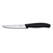 Couteau à steak/pizza Victorinox, lame de 11 cm, manche noir, style suisse classique, 1 pièce