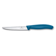 Couteau à steak/pizza Victorinox, lame de 12 cm, manche bleu, style suisse classique, 1 pièce