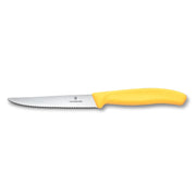Couteau à steak/pizza Victorinox, lame de 12 cm, manche jaune, style suisse classique, 1 pièce