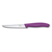 Couteau à steak/pizza Victorinox, lame de 12 cm, manche violet, style suisse classique, 1 pièce