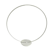 Coffret en osier blanc rond sur socle D 30 cm