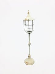 Lanterne en osier simple, bougeoir, diamètre 17,5 cm, hauteur 81 cm, blanc
