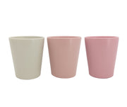 Vase lisse en osier D 14 cm H 16 cm Rose ivoire poudré 1 pièce
