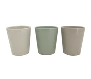 Vase lisse en osier D 14 cm H 16 cm Vert sauge Gris 1 pièce
