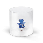 Tasse en verre borosilicaté WD LifeStyle 250 ml, motif ours bleu