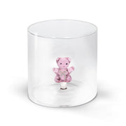 Tasse en verre borosilicaté WD LifeStyle 250 ml, motif ours en peluche rose