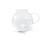 Pichet en verre borosilicaté WD LifeStyle 1,7 L, blanc, décoration cœur