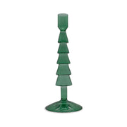 Bougeoir en verre WD LifeStyle H 22 cm en forme de sapin de Noël, couleur verte