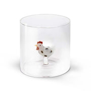 WD LifeStyle Verre en Verre Borosilicate 250 ml Décoration Poule Blanche