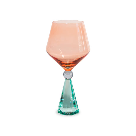 wd lifestyle wd lifestyle calice per gin tonic in verto base effetto diamante azzurro pesca ean 8055035683997