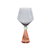 Verre à gin tonic WD LifeStyle, base en verre, effet diamant, gris pêche