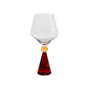 Verre à gin tonic WD LifeStyle à base en verre avec effet diamant rouge