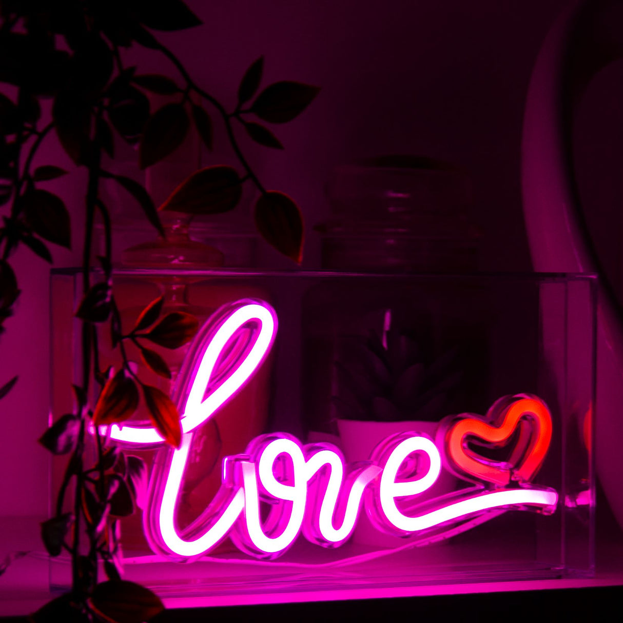 wd lifestyle wd lifestyle insegna neon con cornice in plexiglass 23 x 13 cm decoro love ean 8053300576401