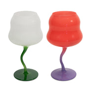 WD LifeStyle Lot de 2 verres à cocktail 450 ml Blanc, Vert, Rose et Violet