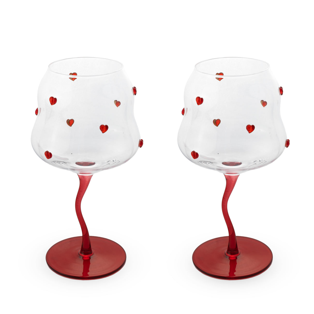 wd lifestyle wd lifestyle set 2 calici cocktail 450 ml decoro cuori rossi ean 8055035681979