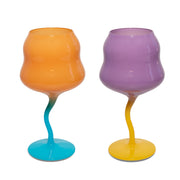 WD LifeStyle Lot de 2 verres à cocktail 450 ml orange et bleu, violet et jaune