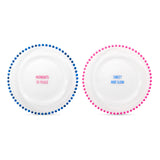 wd lifestyle wd lifestyle set 2 piattini d 195 cm in vetro decorazione moments of peace e sweet and slow rosa blu ean 8055035685021
