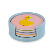 Lot de 4 sous-verres WD LifeStyle, 10 cm de diamètre, avec décorations assorties