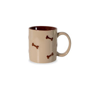 WD LifeStyle Mug en grès décor os brun.